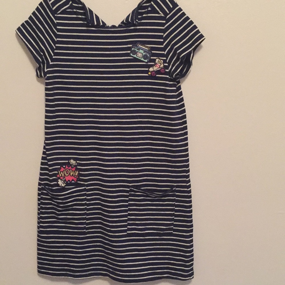 🦋 EUC Girls striped shirt dress size 7